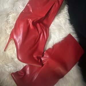 Fashion Nova 
Red Boots (Never Worn)